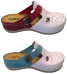 Leon Női bőr klumpa, fém csattal, zselés talpbetét, csúszásgátlós talp