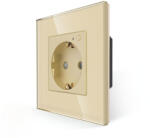 Bingoelec Szimpla fali aljzat, WiFi, üveg előlap, fogyasztésmérővel (WT-034M-GD)