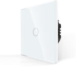 Bingoelec 1 körös érintőkapcsoló, WiFi, üveg előlap, nulla szükséges (W1-101B-WH)