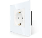 Bingoelec Szimpla fali aljzat, WiFi, üveg előlap, fogyasztésmérővel (WT-034M-WH)