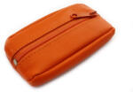 ARWEL bőr kulcstartó cipzáras zsebbel | narancssárga