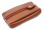 ARWEL bőr kulcstartó cipzáras zsebbel | barna