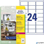 Avery-Zweckform Etikett, 63, 5x33, 9 mm, poliészter, időjárásálló, AVERY ZWECKFORM, fehér, 480 etikett/csomag (L4773-20) - alter