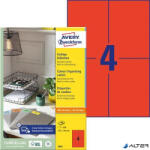 Avery-Zweckform Etikett, 105x148 mm, színes, AVERY ZWECKFORM, piros, 400 etikett/csomag (3456) - alter