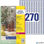 Avery Zweckform Etikett, 17, 8x10 mm, poliészter, AVERY ZWECKFORM, átlátszó, 6750 etikett/csomag (L7785-25) - alter