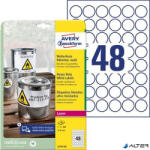 Avery Zweckform Etikett, kör, 30 mm, poliészter, időjárásálló, AVERY ZWECKFORM, fehér, 960 etikett/csomag (L4716-20) - alter