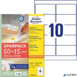 Avery-Zweckform Etikett, univerzális, eltávolítható, 96x50, 8 mm, AVERY ZWECKFORM, "Sparpack", 650 etikett/csomag (L4744REV-65)