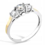  Ezüst Gyűrű Arany És Cirkóniákkal 646 13-as méret (646)