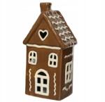 Kaemingk Karácsonyi porcelán figura, mézeskalács házikó Led világítással, 8, 8x16, 7cm, 1db (8720725577329)