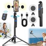 Bedee Önnyomozó állvány Led lámpával filmfelvételhez és élő közvetítéshez (Kijek do selfie)