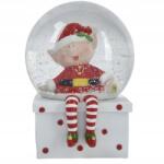 Kaemingk Karácsonyi figura hó gömb műanyag manó 10, 5x13, 5 cm 1 db (8720725163980)