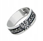 AB-Ag Ezüst gyűrű hazafias karikagyűrű pr. 925 méret 20 Isten Becsület Haza (P792)