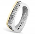  Ezüst Gyűrű Arany És Cirkóniákkal 414 12-es méret (414)