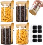 Bedee Üveg Ételtároló 8.5X12Cm Bambusz Fedél Szilikonnal (Słoiki do przechowywania)