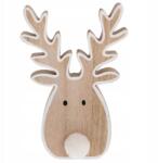 Direct home and garden Karácsonyi dekoráció fa figura rénszarvas fej 22 cm (8215 figurka świąteczna)