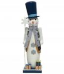 Kaemingk Karácsonyi figura díszes hóember fehér 38 cm (KAE463956/ALL)