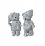 Direct home and garden Beton mackó figura szürke-ezüst 17cm Karácsonyi dekoráció (5903039439795)