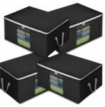 EdiBazzar Tároló Doboz Szervező 90L Szekrénybe Ruhákhoz Ágyneműhöz Nagy Szett 4db (Organizer zestaw 4szt torba do szafy czarny)