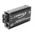 LinkEasy Mini gigabit ethernet média konverter, SC, MM 1310nm, 2km (MMC-GE-MMX-SC) - compzone