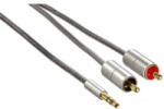 Hama Cablu audio Hama Jack 3.5 mm Male - 2x RCA Male, 1m, negru-argintiu (HM80864)