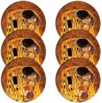 BERTONI Tányértartó készlet asztalhoz, Bertoni, 6 db, Nyomtatással, Klimt Kiss, 33 cm, kerek, Sárga/barna (PO248)