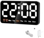 VTM Digitális asztali és falióra fehér LED fénnyel, ébresztő, naptár, hőmérséklet, szundi funkció, éjszakai mód, 11x21 cm (FRZ-6638Alb)