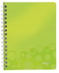 Leitz Spirálfüzet, A5, vonalas, 80 lap, LEITZ "Wow", zöld (E46390064)