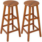  Két darabos bárszék szett, akácfa, 34 cm x 34 cm x 76 cm