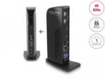 Delock USB dokkolóállomás kettős DisplayPort 4K / USB 3.2 / LAN / audio (Displaylink) (DL-87728)