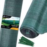 Springos Árnyékoló háló, 65g/m2, 63%-os, 1, 5x10m, 50 db kötegelővel - Zöld (SPRI-SN0048)