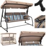  személyes KERTI Hinta szúnyoghálóval, ringató, tetővel, nagy, FÉM