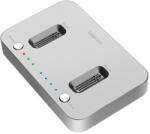 LogiLink Két M. 2 NVMe SSD dokkolóállomás, offline klónozási funkció, USB 3.2 Gen 2, ezüst (QP0033) - pepita