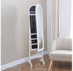 Atmosphera - LEXY álló tükör ékszertartóval 158x38 cm fehér 211529 (P7098)