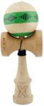 Kendama X Jucarie de indemanare din lemn, Kendama X, Frequency Flippy, Super Sticky, 18 cm, Verde, Maro