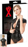 Late X LATEX - cipzáras, rövidujjú női felső (fekete) - szexshop - 17 690 Ft