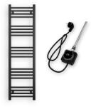  Törölközőszárító radiátor elektromos fűtőpatronnal 40 x 140 cm - Nero Italia AF-14-400W (fekete)