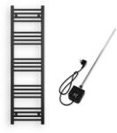  Törölközőszárító radiátor elektromos fűtőpatronnal 40 x 140 cm - Nero Italia AF05 - 400W (fekete)