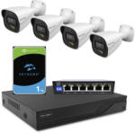Techson TCR I12 S04-NS 4 csatornás IP rögzítő + 1 TB HDD + 1 db TCS-AGP04-2GU switch + 4 db EC5 C904 (TCRI12S04NS_1TB_HDD_ST1_AGP04_4dbEH1C904)