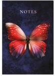 TopTimer Jegyzetfüzet, A5, vonalas, 96 lap, TOPTIMER "Notes", piros pillangó (NKN16702) - tintasziget