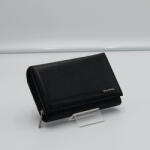 BLACKLINE fekete cipzáras elöl lehajtós közepes bőr pénztárca w8134-3