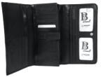 BLACKLINE fekete cipzáras elöl lehajtós nagy bőr pénztárca w8116-3