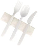 HoReCa Műanyag 3+1 újrahasználható evőeszköz szett - PS (MESET3)