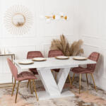  CLARK bővíthető étkezőasztal 120-160 cm, fehér márvány mintával (ME-PM-DUBAJ-BM-S)