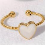 HARAHU FL-39046 gyűrű - Arany / Fehér / Állítható KP39046