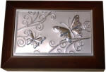 P&O Fémrátétes ékszerdoboz - pillangós (AFAS0068-B-BROWN)