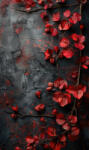 Takoy Függöny panel, fotós háttér 160x265 cm piros virágok a fekete falon
