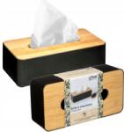 5five Simply Smart Elegáns Törlőkendő Tartó Doboz fekete Bambusz fedél (155928C)