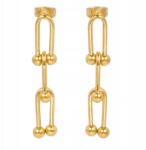 Ottomania Arany Fülbevaló Aranyozott Hosszú Lógó Gyönyörű Nyitott Hoope Nemesacél (#w42k)