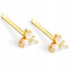 Ottomania Arany Fülbevaló Ezüst Csavarokkal, Finom Cirkóniákkal Gravírozás (#w9k)