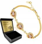 Ottomania Aranyozott Török Hárem Arany Karkötő Állítható Cirkóniákkal Gravírozás (580b)